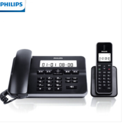 飛利浦(PHILIPS）無(wú)繩電話機(jī)無(wú)線座機(jī)子母機(jī) 辦公家用中文菜單雙免提擴(kuò)展子機(jī) 飛利浦DCTG192黑色